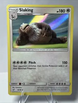 Slaking 18/18 Pokemon Detective Pikachu Rare Near Mint Holo Card - Image 1