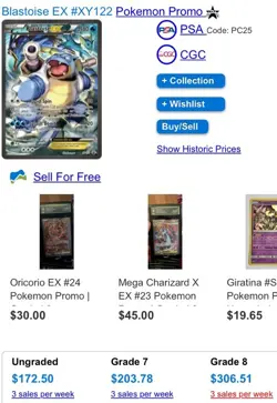 Blastoise EX XY Promo XY122 Holo Pokemon TCG Promo Card EX - Image 3