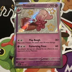 Pokemon TCG Tinkatuff 166/091 Paldean Fates Baby Shiny Holo Card - Image 1