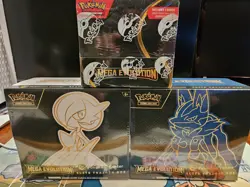 Pokemon Mega Pokemon Center ETB Lucario Gardevoir with Booster Box Lot Of 3 - Image 1