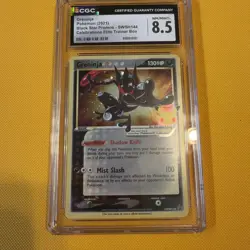Pokemon Greninja Gold Star Celebrations ETB Black Star Holo Promo SWSH144 CGC 9 - Image 1