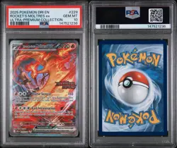 2025 POKEMON DRI EN-DESTINED RIVALS #229 TEAM ROCKET'S MOLTRES EX PSA 10 - Image 2
