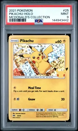 2021 Pokemon Pikachu-Holo McDonald's Collection #25 PSA 9 - Image 1