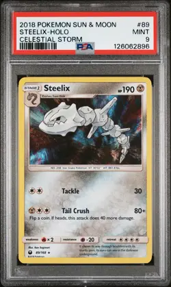 2018 POKEMON SUN & MOON CELESTIAL STORM #89 STEELIX HOLO PSA 9 - POP 2 - Image 1