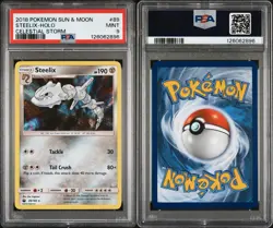 2018 POKEMON SUN & MOON CELESTIAL STORM #89 STEELIX HOLO PSA 9 - POP 2 - Image 3