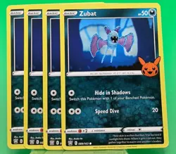 4x 2022 POKEMON HALLOWEEN TRICK OR TRADE ZUBAT 089/163 (COMMON) - Image 1