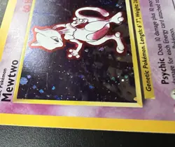 2000 Pokemon Base Set 2 Mewtwo Holo Rare #10/130 With Swirl 🌀 LP - Image 3