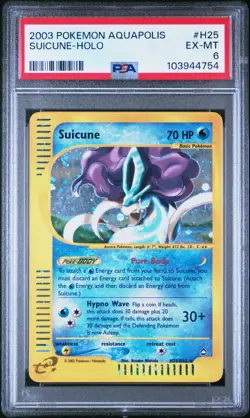 Pokemon SUICUNE H25/H32 HOLO PSA 6 AQUAPOLIS 2003 - Image 1