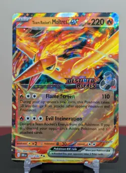 Pokemon Team Rocket's Moltres ex #031/182 English Destined Rivals Stamped - Image 1