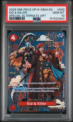PSA 10 - Kid & Killer 003 One Piece Op14-Eb04-The Azure Sea'S Seven - Image 1