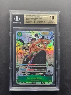 BGS 10 PRISTINE One Piece Wings of Captain Manga Art Foil Roronoa Zoro #OP06-118 - Image 1