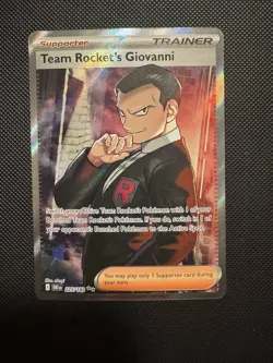 Team Rocket's Giovanni 225/182 Ultra Rare Destined Rivals Pokemon TCG Card- NM - Image 1