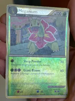 POKEMON MEGANIUM 26/123 RARE REVERSE HOLOFOIL HEARTGOLD & SOULSILVER MP CARD - Image 3