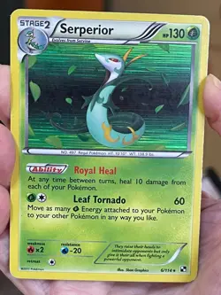POKEMON SERPERIOR 6/114 RARE HOLOFOIL BLACK & WHITE MP CARD - Image 1