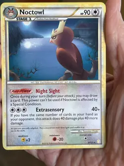 POKEMON NOCTOWL 8/123 RARE HEARTGOLD & SOUL SILVER NM CARD - Image 1