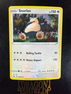 Pokemon Card Sword & Shield Base Cosmos Holographic Snorlax 140/202 Near Mint - Image 1