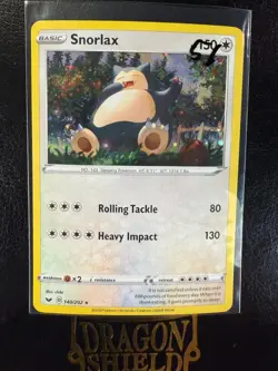 Pokemon Card Sword & Shield Base Cosmos Holographic Snorlax 140/202 Near Mint - Image 3