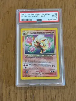 Pokemon Card Light Arcanine 12/105 Neo Destiny Holo Rare Neo Destiny PSA 9 MINT - Image 1