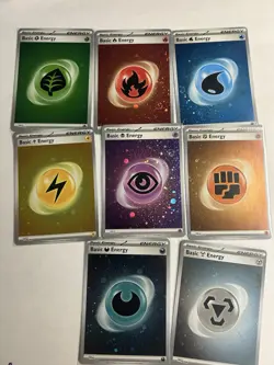Pokemon 151 8 card lot - All Cosmos Holo Energies 001-008 NM - SWIRLS - Image 1