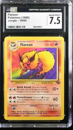 1999 Jungle Pokemon Flareon CGC 7.5 19/64 - Image 1