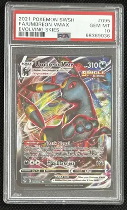 2021 Pokemon Evolving Skies Umbreon VMAX #095 Full Art PSA 10 - Image 1