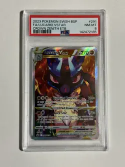 Lucario Vstar Swsh291 Promo Psa 8 Sword & Shield Full Art Pokemon 2023 - Image 1