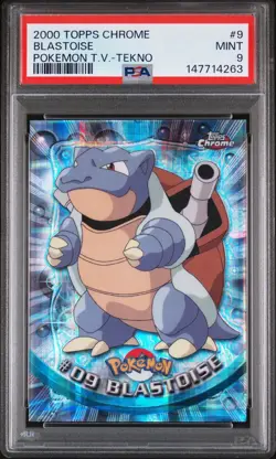 2000 TOPPS CHROME POKEMON T.V. TEKNO #9 BLASTOISE PSA 9 - Image 1