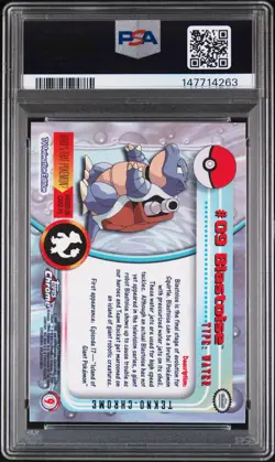 2000 TOPPS CHROME POKEMON T.V. TEKNO #9 BLASTOISE PSA 9 - Image 2
