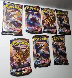 Pokemon sword and shield x7 booster packs brand new factory sealed - Image 1