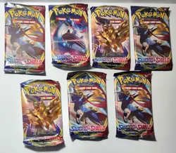 Pokemon sword and shield x7 booster packs brand new factory sealed - Image 2