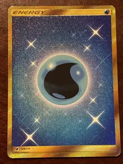 Pokemon Crimson Invasion Water Energy 124/111 Secret Rare Gold Holo - Image 1