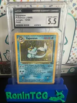 Pokemon Jungle Holo Vaporeon 12/64 CGC Excellent+ 5.5 - Image 1