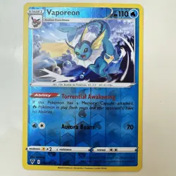 Vaporeon 30/185 Reverse Holo Rare SWSH04: Vivid Voltage Pokemon TCG LP - Image 1