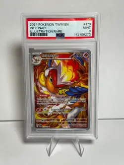 2024 POKEMON TWILIGHT MASQUERADE ILLUSTRATION RARE #173 INFERNAPE - PSA 9 MINT - Image 1