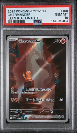 PSA 10 Charmander Pokemon Scarlet & Violet 151 Illustration Rare Holo 168/165 - Image 1