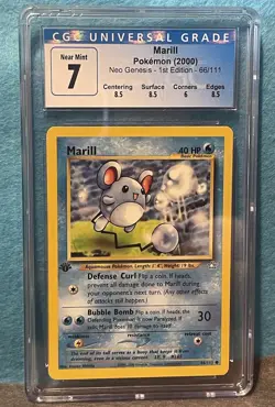 ✨2000 POKEMON NEO GENESIS 1ST ED #66/111 MARILL CGC 7✨ - Image 2