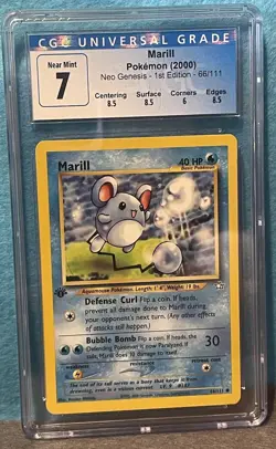 ✨2000 POKEMON NEO GENESIS 1ST ED #66/111 MARILL CGC 7✨ - Image 3