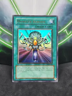 Yugioh Monster Reborn LOB-118 Ultra Rare Original Print NM - Image 1