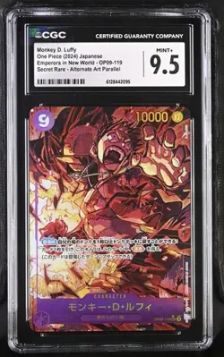 CGC 9.5 ONE PIECE Monkey D. Luffy OP09-119 SEC Emperors New World Jap - Image 1