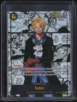 One Piece Carrying On His Will Silver #OP13-120 Manga Sabo - Image 1