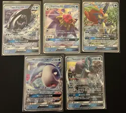Pokemon Blue Card Lot (5) Cards: Pokemon GX Sun & Moon Era - Image 1