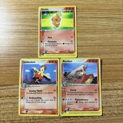 Pokemon TCG Torchic Combusken Blaziken Evolution E-Reader Card Lot 2003 - Image 1