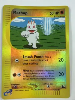 Pokemon TCG Machop Skyridge Reverse Holo 74/144 E Reader Vintage WotC Card MINT - Image 1