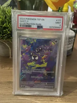 RARE #177 GASTLY PSA 9 2024 POKEMON TEMPORAL FORCES + 3 FREE mystery cards! - Image 1