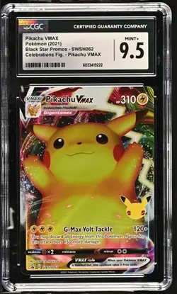 CGC 9.5 Pikachu VMAX #SWSH062 Pokemon Sword & Shield Black Star Promo Card - Image 1