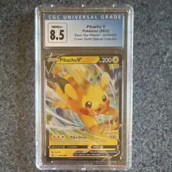 Pokemon TCG Pikachu V SWSH285 Promo Holo Crown Zenith CGC 8.5 Graded Card - Image 1