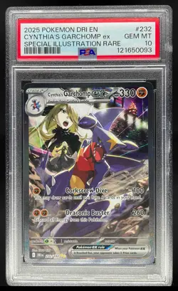 Pokemon Destined Rivals Cynthia's Garchomp Special Illustration Rare PSA 10 #232 - Image 1