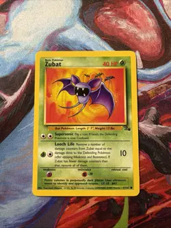 ZUBAT - Fossil Set- 57/62 - Common - Pokemon Card - Unlimited - 1999 - - Image 1