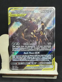 Pokemon Umbreon & Darkrai GX TAG TEAM SM241 Promo Holo Black Lance Card - Image 1