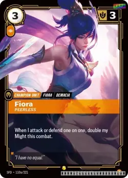Fiora - Peerless (Alternate Art) [SFD - 110a/221] - NM [Foil] TCG Riftbound - Image 1